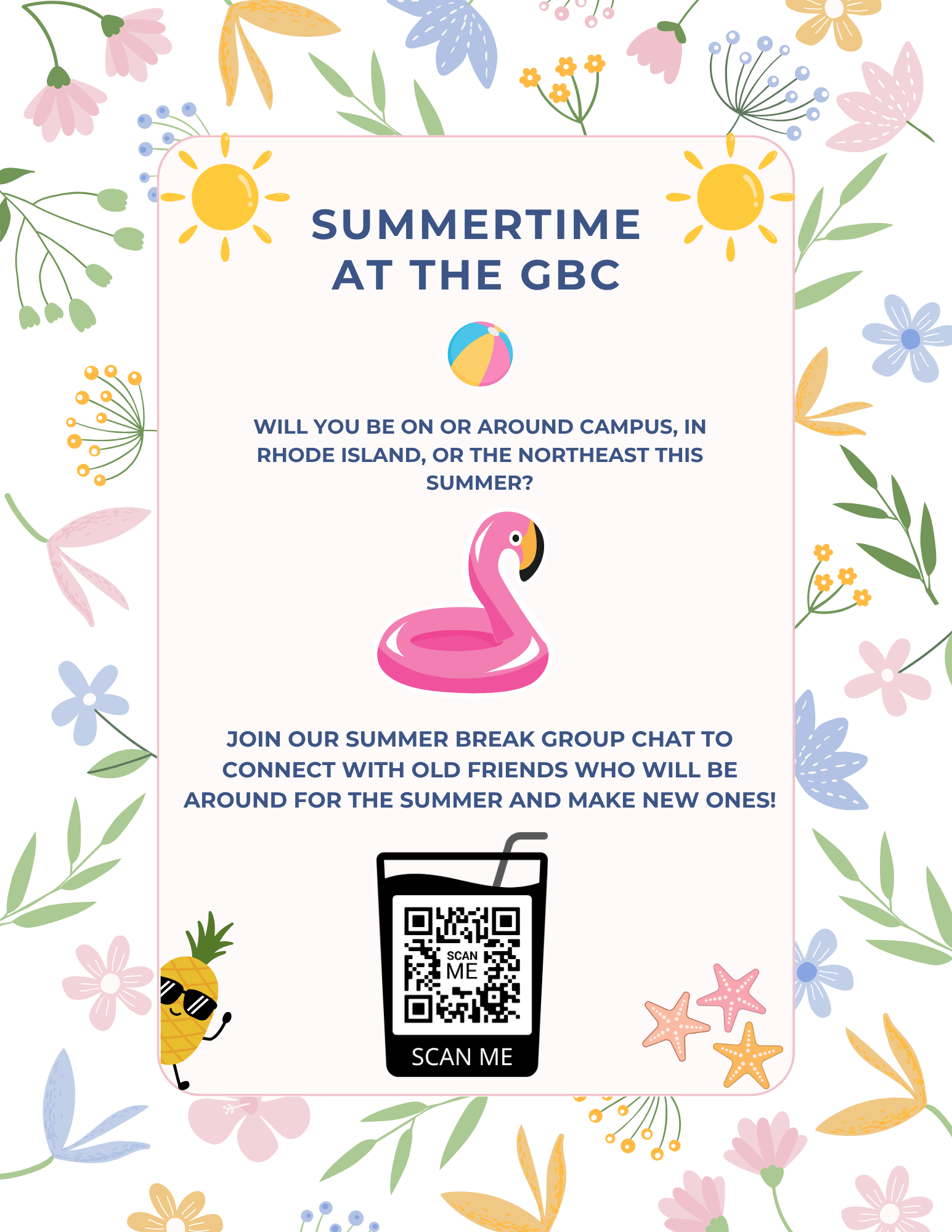 Poster describing the summer group chat.